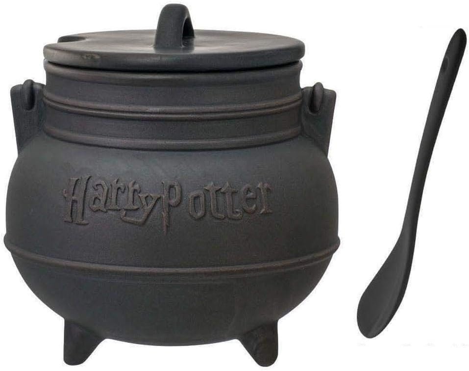 Ceramic Cauldron Mug with Broom Spoon